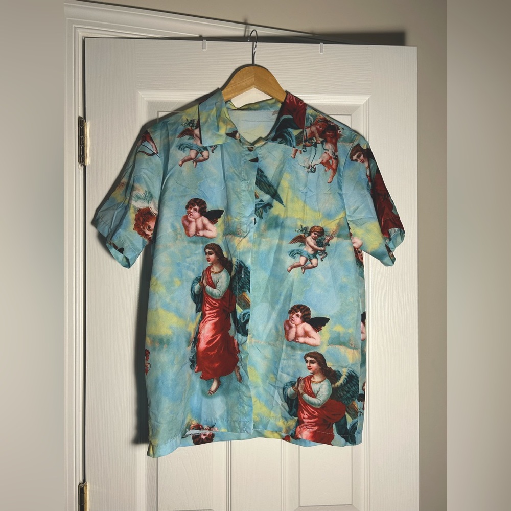 Renaissance short sleeve button up - cropped